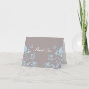 Agradecimiento Tarjeta Floral de mariposa azul