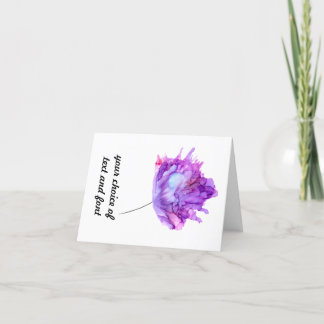 Agradecimiento tarjeta floral de personalizable morado hidrangea