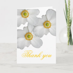 Agradecimiento Tarjeta Floral de Primavera Blanca de lujo