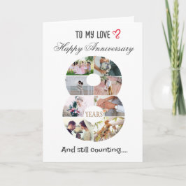 Agradecimiento Tarjeta fotográfica de 8 años de Boda Aniversario