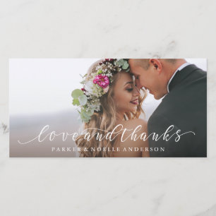 Agradecimiento Tarjeta fotográfica de amor afluente y agradecimie