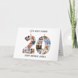 Agradecimiento Tarjeta fotográfica de cumpleaños número 20