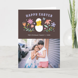 Agradecimiento Tarjeta fotográfica de feriado de Pascua floral co