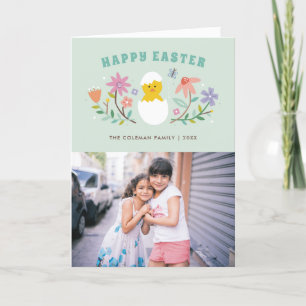 Agradecimiento Tarjeta fotográfica de feriado de Pascua floral co