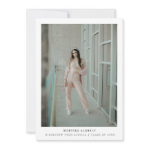 Tarjeta fotográfica de graduación simplemente mode