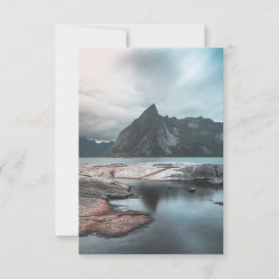 Agradecimiento Tarjeta fotográfica de paisaje de la montaña Lofot