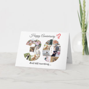 Agradecimiento Tarjeta fotográfica del aniversario del Boda de 30