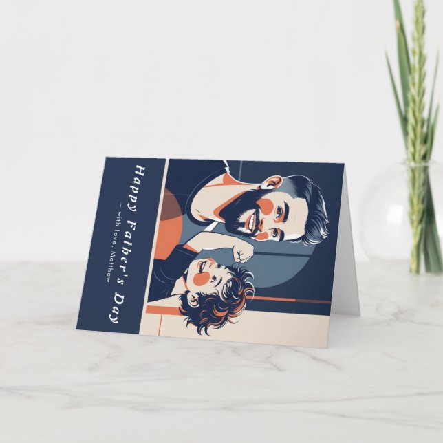 Agradecimiento Tarjeta fotográfica del Día del Padre - Mensaje de (Anverso)