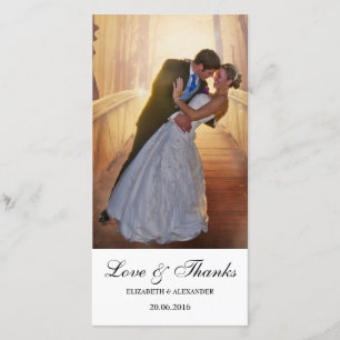 Agradecimiento Tarjeta fotográfica simple y moderna de Boda