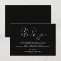 Tarjeta funeraria gracias a la simpatía de escritu