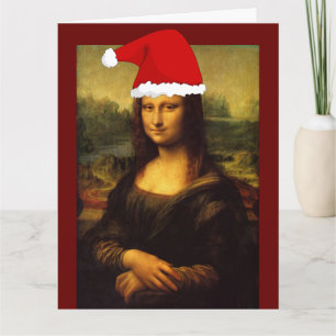 AGRADECIMIENTO TARJETA GRANDE DE NAVIDAD DE LA MONA LISA ¡SONRÍE!
