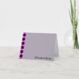 Agradecimiento Tarjeta infantil de flores (gris, rosa, negro)