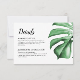 Agradecimiento Tarjeta Insert con Detalles de Hoja Monstera de Pa