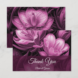 Agradecimiento Tarjeta Magenta Pink Floral de bienvenida