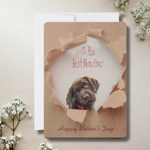 Agradecimiento Tarjeta marrón de papel para perro madre de día