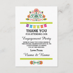 Agradecimiento Tarjeta Mexicana de Fiesta de Boda de Lima de Agra