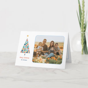 Agradecimiento Tarjeta mínima colorida de Navidades de árbol de N