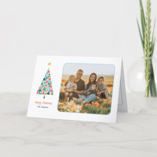 Agradecimiento Tarjeta mínima colorida de Navidades de árbol de N
