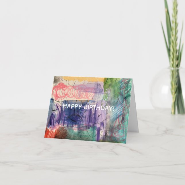 Agradecimiento Tarjeta moderna de cumpleaños con arte abstracto (Anverso)