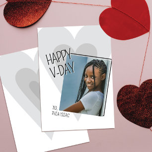 Agradecimiento Tarjeta moderna del Día de San Valentín con foto p