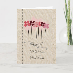 Agradecimiento Tarjeta monogramada de flores rosadas cúrticas rus