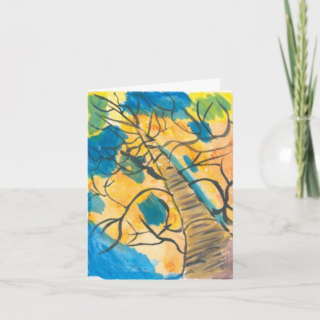 Agradecimiento Tarjeta multicolor de árbol (Anverso)