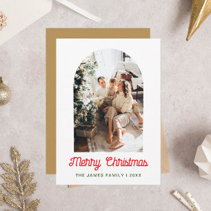 Agradecimiento Tarjeta navideña de festividad de la familia de fo