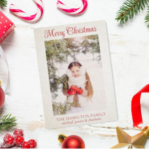 Agradecimiento Tarjeta navideña de festividad de la familia Merry