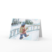 Tarjeta navideña de invierno canadiense