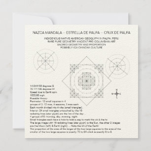 Agradecimiento Tarjeta Nazca antigua Mandala Estrella de Palpa, P