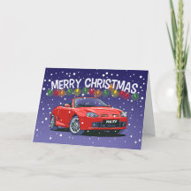 Tarjeta para Navidades de los autos deportivos bri