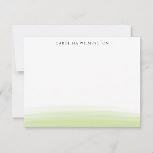Agradecimiento Tarjeta personal de acuarela verde claro Preppy