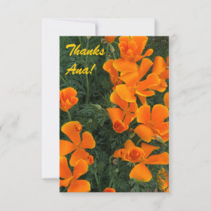 Agradecimiento Tarjeta personalizable con foto de flores naranjas
