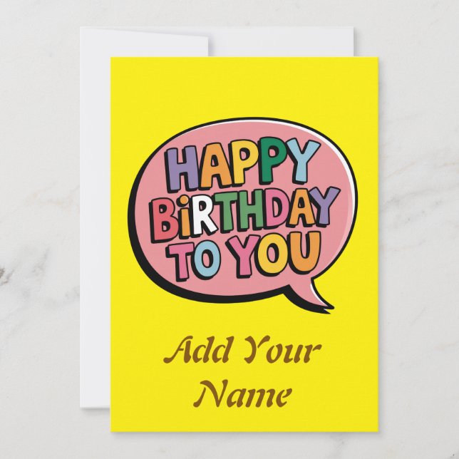 Agradecimiento Tarjeta personalizable de cumpleaños feliz (Anverso)