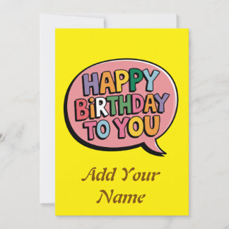 Agradecimiento Tarjeta personalizable de cumpleaños feliz