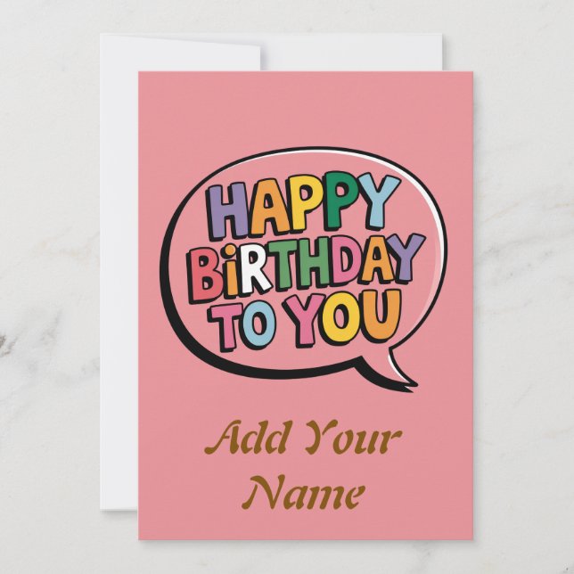 Agradecimiento Tarjeta personalizable de cumpleaños feliz (Anverso)