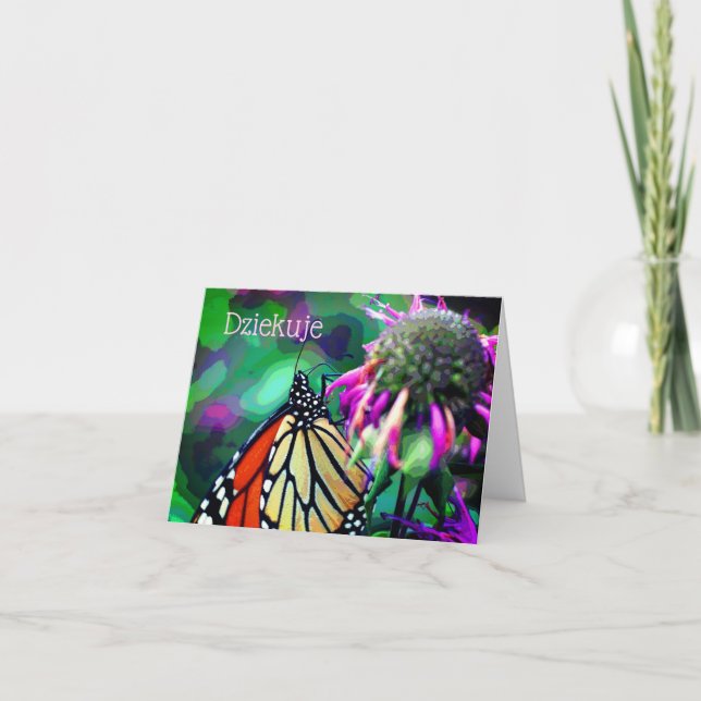 Agradecimiento Tarjeta personalizada de arte de mariposa de agrad (Anverso)