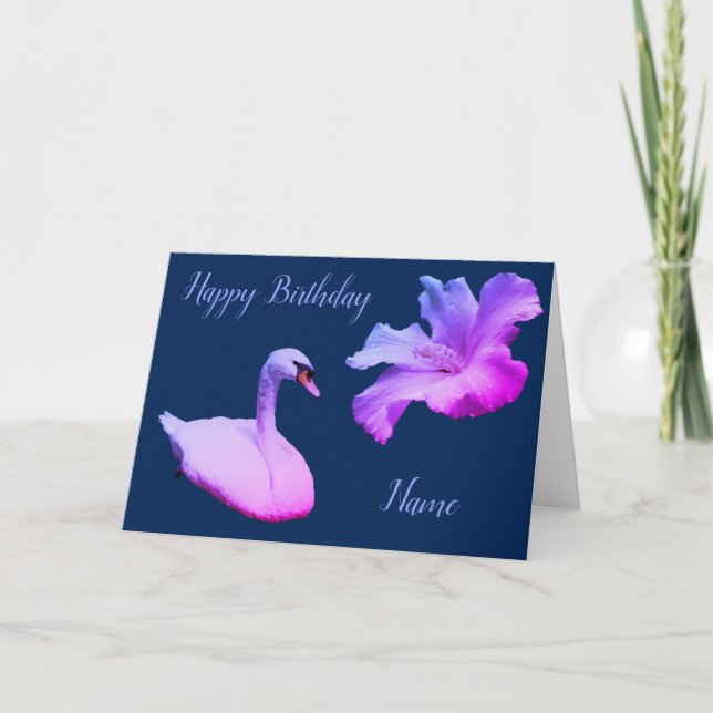 Agradecimiento Tarjeta Personalizada De Cumpleaños Para Swan E Hi (Anverso)