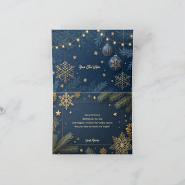Agradecimiento Tarjeta personalizada de Feliz Navidad en elegante