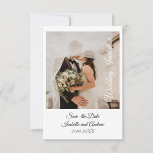Agradecimiento Tarjeta personalizada de foto de boda para guardar