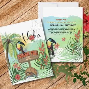 Agradecimiento Tarjeta personalizada de GRACIAS ALOHA HAWAII
