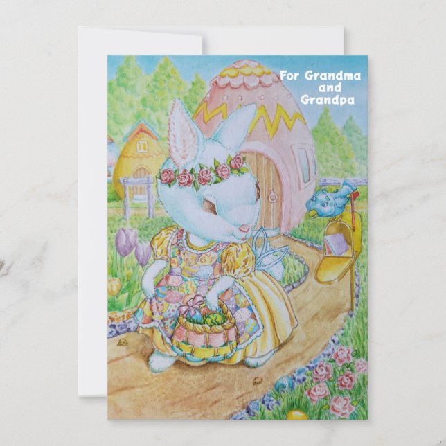 Agradecimiento Tarjeta personalizada de Pascua de Abuela y Abuela (Anverso)