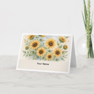 Agradecimiento Tarjeta personalizada de verano - Girasol