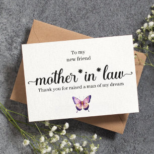Agradecimiento Tarjeta personalizada para la suegra de la novia