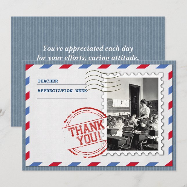 Agradecimiento Tarjeta Personalizado de la Semana de Apreciación  (Anverso / Reverso)