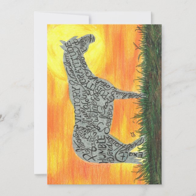 Agradecimiento Tarjeta plana Caballo de Atardecer De Sherry Jarvi (Anverso)