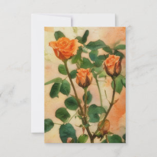 Agradecimiento Tarjeta plana de arte con tres flores de rosa nara