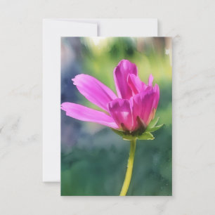 Agradecimiento Tarjeta plana de arte de flor rosa