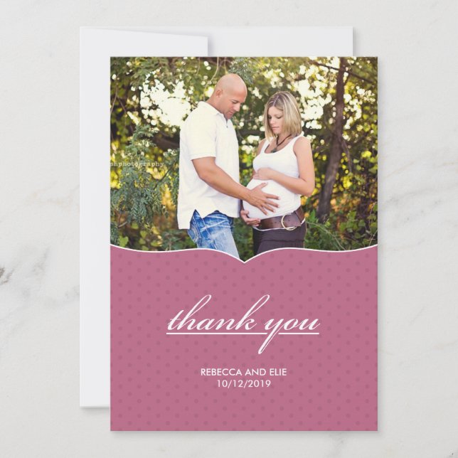 Agradecimiento Tarjeta plana de foto de baby shower de agradecimi (Anverso)