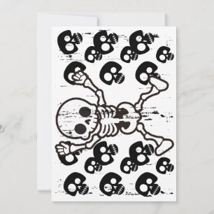 Agradecimiento Tarjeta plana de Halloween feliz: calavera espeluz